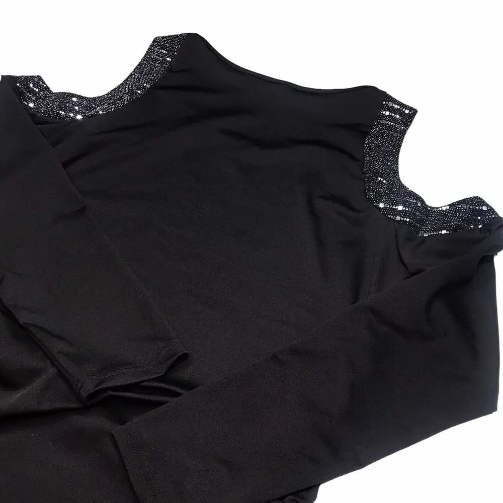 Womens Top‎ XXL Leprechaun St Patricks Holiday Party cold shoulder long sleeve - Picture 3 of 10